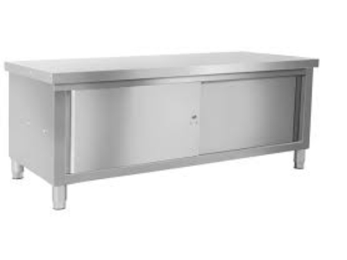 SS Table With Cabinet
